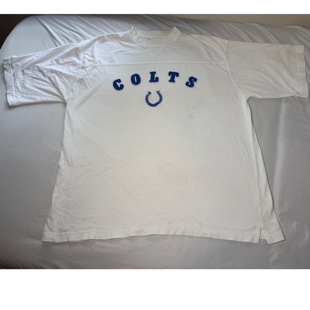 Lee Sport T-Shirt Mens XL White Fair Vintage Indianapolis Colts NFL Cotton